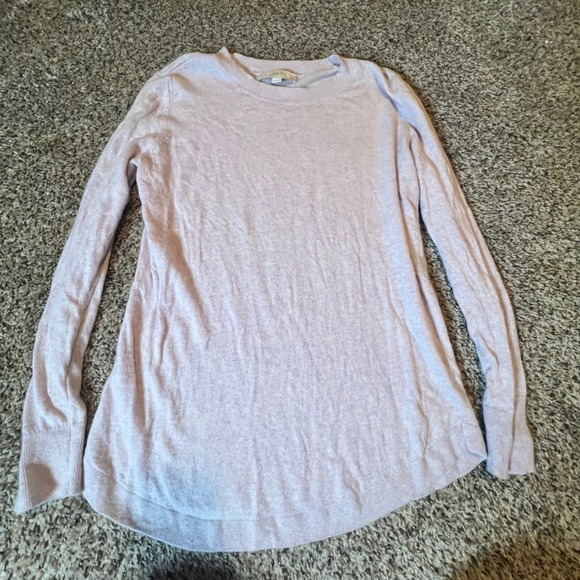 LOFT Sweaters - LOFT Womens Lilac Heather Wool Blend Crew Neck Pullover Sweater 514705 Size M